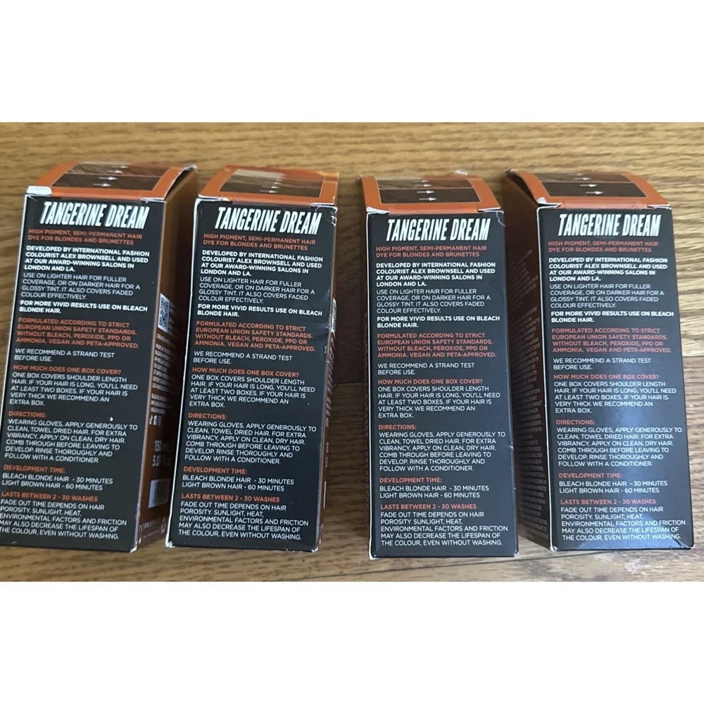 4x Bleach London Tangerine Dream Semi Permanent Vegan Hair Dye Blondes Burnette